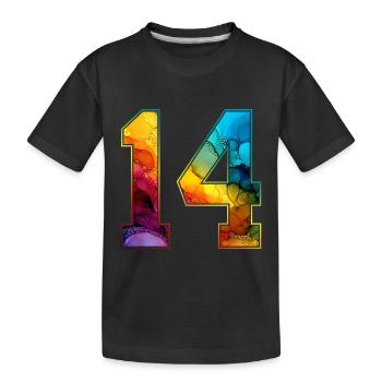NR. 14 NUMMER 14 COLLEGE 14. GEBURTSTAG - Kinder Premium Bio T-Shirt - Schwarz - Vorne