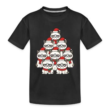 Grumpy Christmas Cats – Lustiges Katzen - Kids' Premium Organic T-Shirt - black - Front
