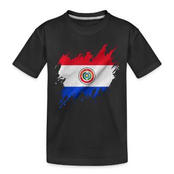 Paraguay flag, torn style - Kids' Premium Organic T-Shirt - black - Front