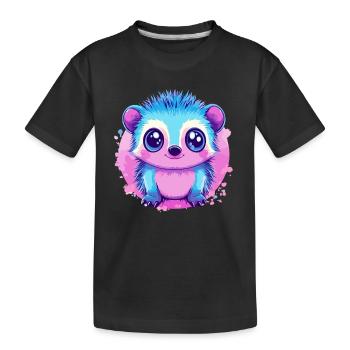 Kunterbuntes Kuschelmonster - Kinder Premium Bio T-Shirt - Schwarz - Vorne