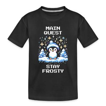 Restez givré | Quête principale Humour d’hiver - T-shirt bio Premium Enfant - noir - Devant