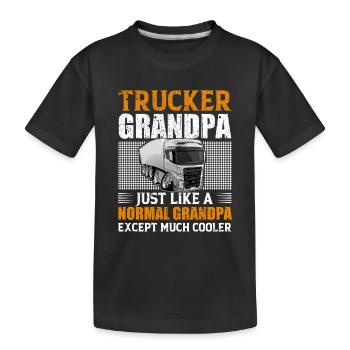 Lkw Fahrer Opa - Kinder Premium Bio T-Shirt - Schwarz - Vorne