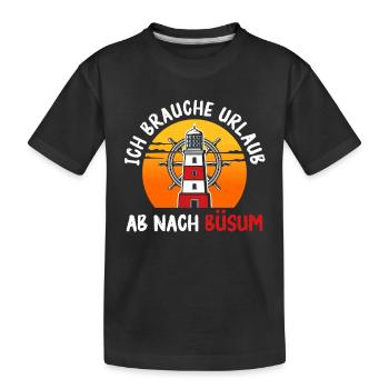 Mer du Nord BESOIN DE VACANCES À BÜSUM Drôle - T-shirt bio Premium Enfant - noir - Devant