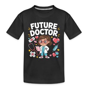 Future Doctor Cartoon - Kids' Premium Organic T-Shirt - black - Front