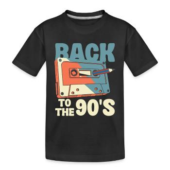 90er Jahre Geburtstag 90er Jahre Kassette Kostüm - Kinder Premium Bio T-Shirt - Schwarz - Vorne