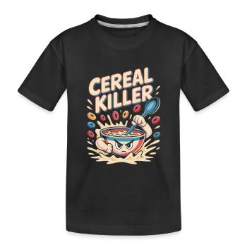 Retro Breakfast - Kids' Premium Organic T-Shirt - black - Front