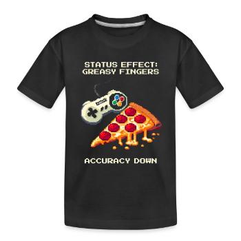 Effet de statut : Doigts gras | Pizza Aim Humour - T-shirt bio Premium Enfant - noir - Devant