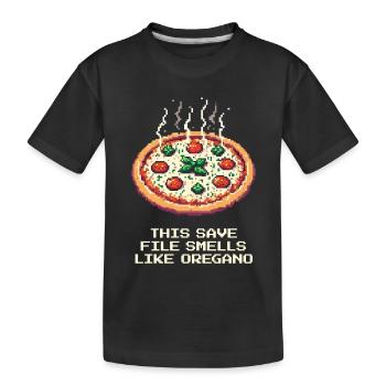 Cette sauvegarde sent l’origan | Pizza Gag - T-shirt bio Premium Enfant - noir - Devant