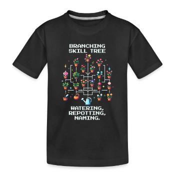 Branching Skill Tree | Pflanzenpflege RPG Humor - Kinder Premium Bio T-Shirt - Schwarz - Vorne
