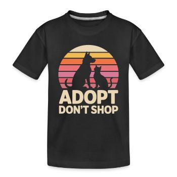 Adoptez ne magasinez pas : Déclaration d’amour pour les animaux - T-shirt bio Premium Enfant - noir - Devant