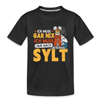 Vacances à la mer du Nord N’A RIEN À FAIRE, IL SUFFIT D’ALLER À SYLT - T-shirt bio Premium Enfant - noir - Devant