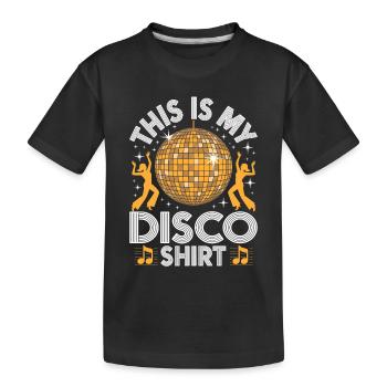 Disco 70er 80er Jahre Disko Party Outfit Discothek - Kinder Premium Bio T-Shirt - Schwarz - Vorne