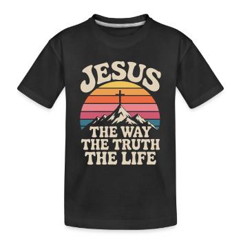 Jésus Le Chemin La Vérité La Vie Verset de la Bible - T-shirt bio Premium Enfant - noir - Devant