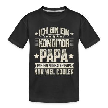 Konditor Papa - Kinder Premium Bio T-Shirt - Schwarz - Vorne