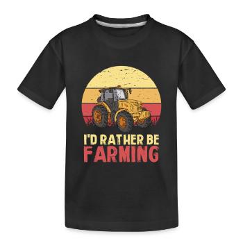 Traktor Sonnenuntergang Landleben - Kinder Premium Bio T-Shirt - Schwarz - Vorne