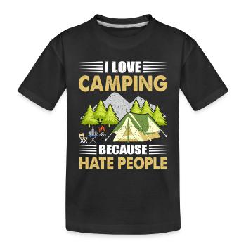 Camping - Kinder Premium Bio T-Shirt - Schwarz - Vorne