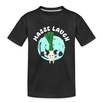 Gym MASSE LAUCH Muskel Aufbautraining Lustig - Kinder Premium Bio T-Shirt - Schwarz - Vorne