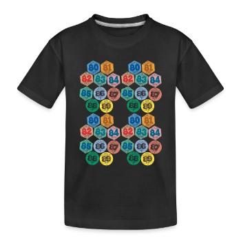 Vintage 80er Retro Auto Aufkleber - Kinder Premium Bio T-Shirt - Schwarz - Vorne