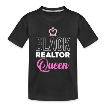 Schwarze Immobilien Queen - Kinder Premium Bio T-Shirt - Schwarz - Vorne