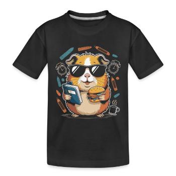 Héros du livre Hamster avec Burger - T-shirt bio Premium Enfant - noir - Devant
