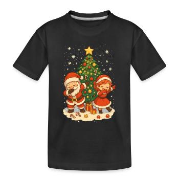 Dabbing Weihnachtsmann, Paar Shirt, lustig - Kinder Premium Bio T-Shirt - Schwarz - Vorne