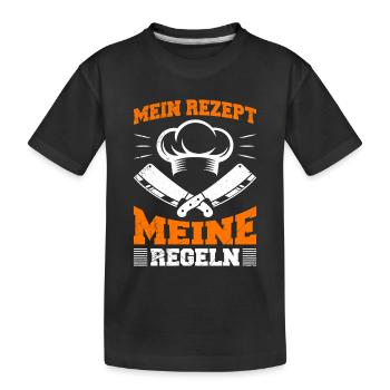 Chef : MA RECETTE MES RÈGLES Amusant - T-shirt bio Premium Enfant - noir - Devant
