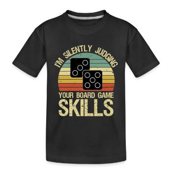 Je juge silencieusement tes compétences en jeux de société - T-shirt bio Premium Enfant - noir - Devant