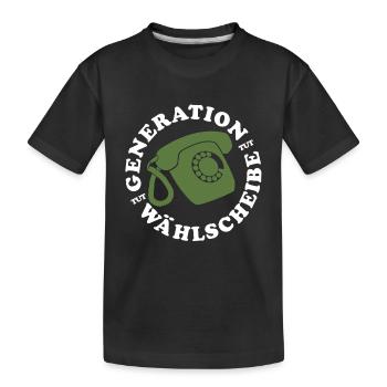 Generation Landline Telephone - Kids' Premium Organic T-Shirt - black - Front