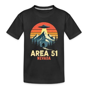Zone 51 Nevada UFO rencontre Bigfoot - T-shirt bio Premium Enfant - noir - Devant
