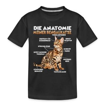 Bengalkatze Geschenk für Katzenfan Katzenmama - Kinder Premium Bio T-Shirt - Schwarz - Vorne