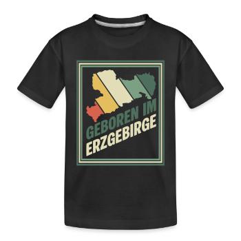 Né dans les Monts Métallifères Rétro - T-shirt bio Premium Enfant - noir - Devant