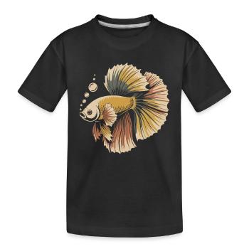 Magnifique Imprimé de Poisson Betta - T-shirt bio Premium Enfant - noir - Devant
