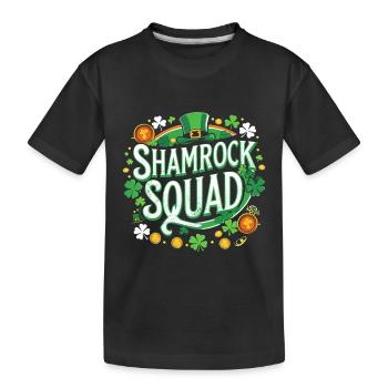Shamrock Squad: Grünzauber - Kinder Premium Bio T-Shirt - Schwarz - Vorne