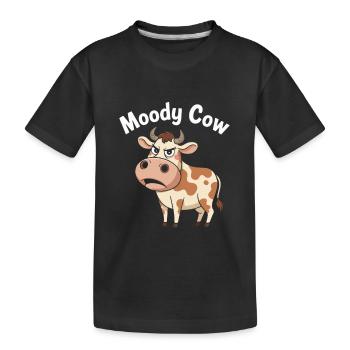 Moody Cow – Genervt, aber süß - Kinder Premium Bio T-Shirt - Schwarz - Vorne