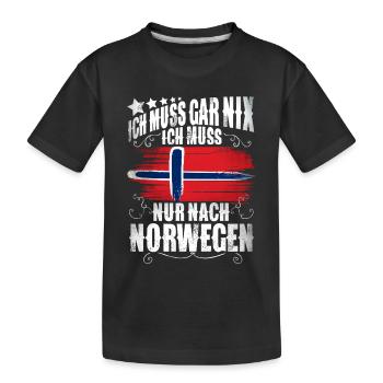Norwegen - Kinder Premium Bio T-Shirt - Schwarz - Vorne