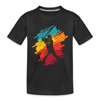 Bunter Baseball Spieler Kinder Männer Baseballer - Kinder Premium Bio T-Shirt - Schwarz - Vorne