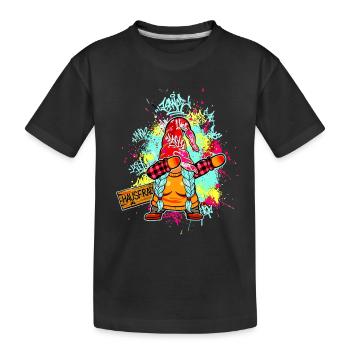FEMME au foyer Gnome Dab Graffiti Maman de Noël Drôle - T-shirt bio Premium Enfant - noir - Devant