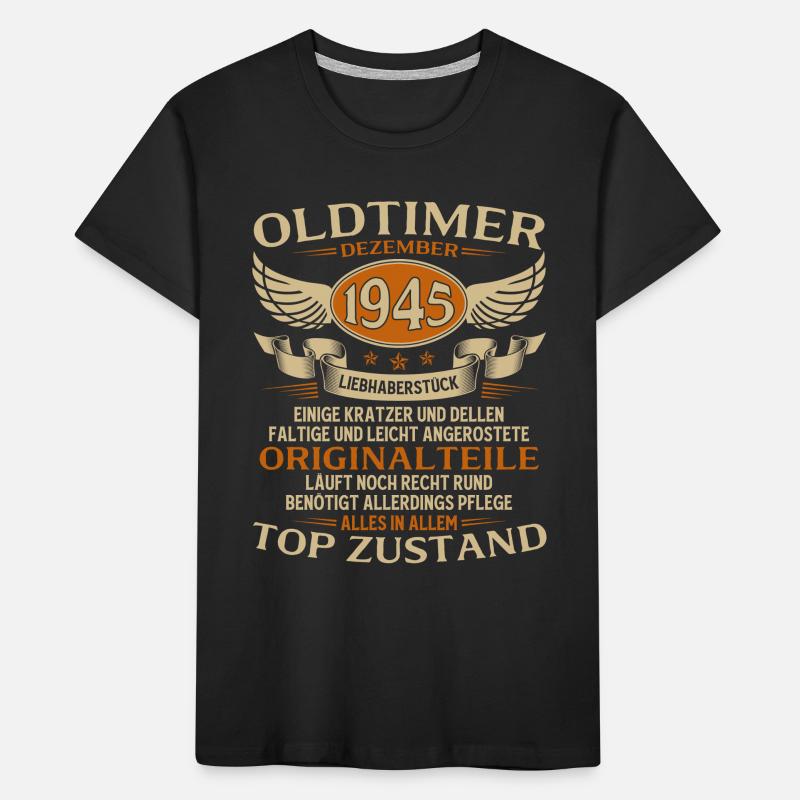 80. Geburtstag Geschenk Oldtimer Dezember 1945 Kinder Premium Bio T-Shirt