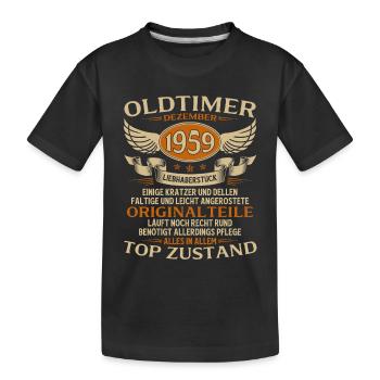 66. Geburtstag Geschenk Oldtimer Dezember 1959 - Kinder Premium Bio T-Shirt - Schwarz - Vorne