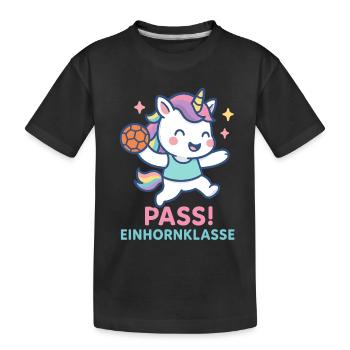 Passe de handball Unicorn, assistance de classe Unicorn - T-shirt bio Premium Enfant - noir - Devant