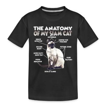 Siamkatzen T | Siam Katze-Katzen Stubentiger - Kinder Premium Bio T-Shirt - Schwarz - Vorne