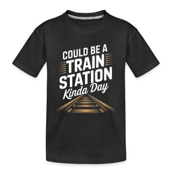 Ça pourrait être un jour de gare - T-shirt bio Premium Enfant - noir - Devant