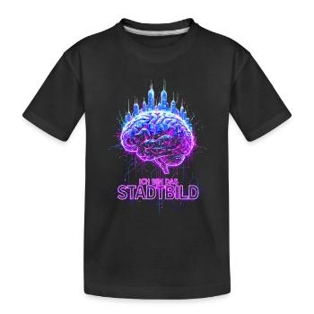 Ich Bin Das Stadtbild - Neon Gehirn - Kinder Premium Bio T-Shirt - Schwarz - Vorne