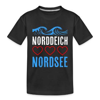 Mer de Wadden DIGUE NORD MER DU NORD Vacances drôles - T-shirt bio Premium Enfant - noir - Devant