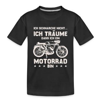 Je rêve que la moto soit vintage imprimée - T-shirt bio Premium Enfant - noir - Devant
