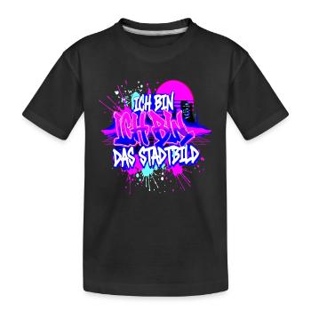Paysage urbain - Je suis l’art urbain - T-shirt bio Premium Enfant - noir - Devant