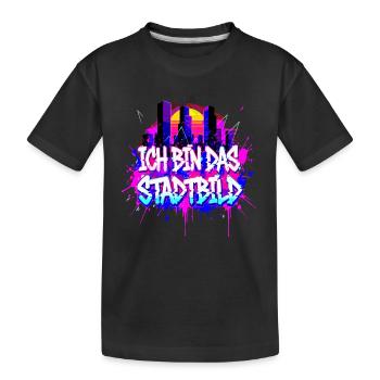 Synthwave Cityscape - I Am The Cityscape - Kids' Premium Organic T-Shirt - black - Front