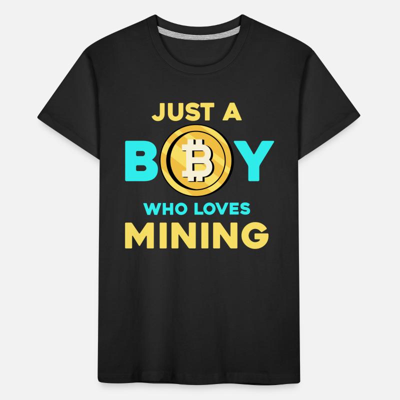 Crypto Mining Boy – Bitcoin Passion Kids' Premium Organic T-Shirt