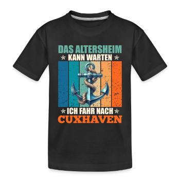 Opa ALTERSHEIM KANN WARTEN ICH FAHR NACH - Kinder Premium Bio T-Shirt - Schwarz - Vorne