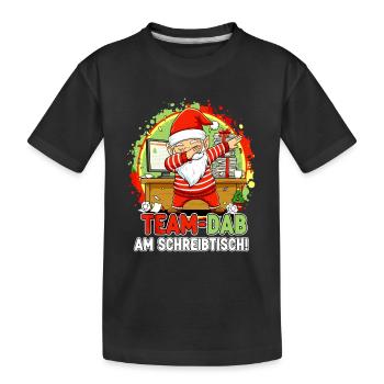 ÉQUIPE À LA TABLE DE BUREAU GNOME BUREAU DE BUREAU DE NOËL - T-shirt bio Premium Enfant - noir - Devant